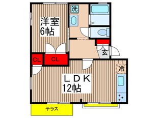 ＴＫハイツＣ棟の物件間取画像